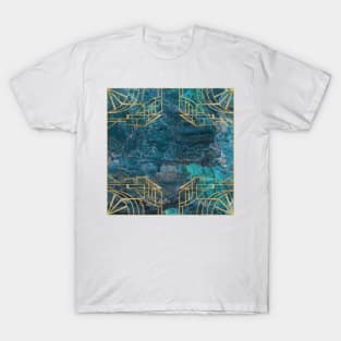 Elegant Marble - Art Deco Bleu T-Shirt